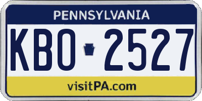 PA license plate KBO2527