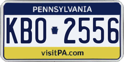PA license plate KBO2556