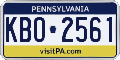 PA license plate KBO2561