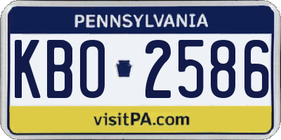 PA license plate KBO2586