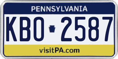 PA license plate KBO2587