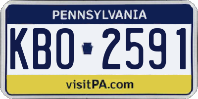 PA license plate KBO2591