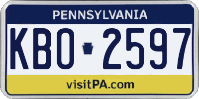 PA license plate KBO2597