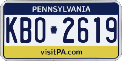 PA license plate KBO2619