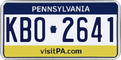 PA license plate KBO2641