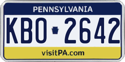 PA license plate KBO2642