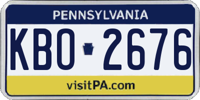 PA license plate KBO2676