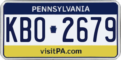 PA license plate KBO2679