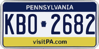 PA license plate KBO2682