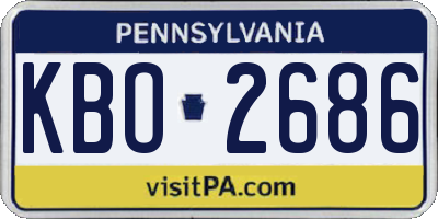 PA license plate KBO2686