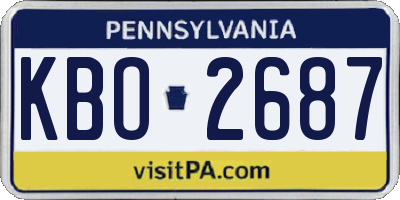 PA license plate KBO2687