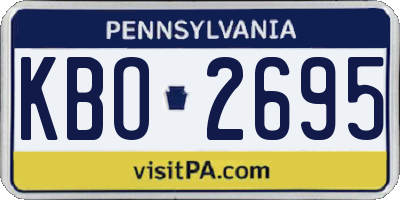 PA license plate KBO2695