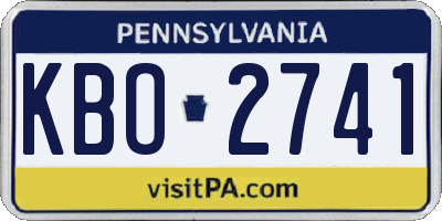 PA license plate KBO2741