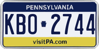PA license plate KBO2744