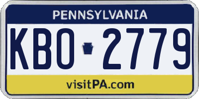 PA license plate KBO2779