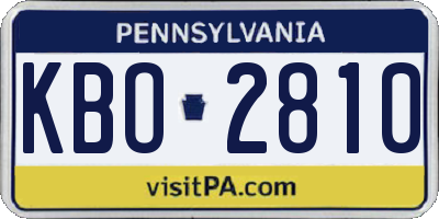 PA license plate KBO2810