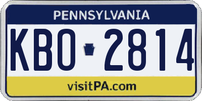 PA license plate KBO2814