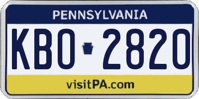 PA license plate KBO2820