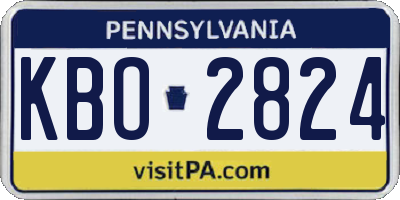 PA license plate KBO2824