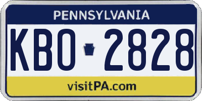 PA license plate KBO2828