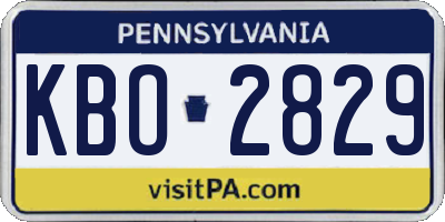 PA license plate KBO2829