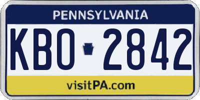 PA license plate KBO2842