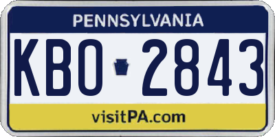 PA license plate KBO2843