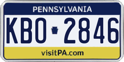 PA license plate KBO2846