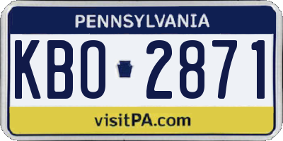 PA license plate KBO2871