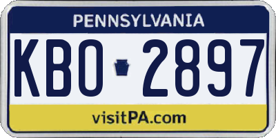 PA license plate KBO2897