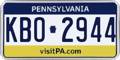 PA license plate KBO2944