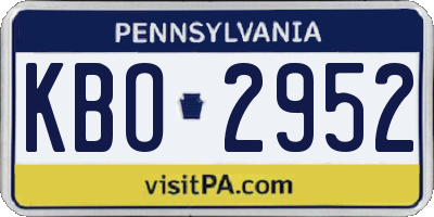 PA license plate KBO2952