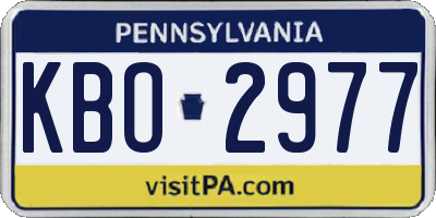 PA license plate KBO2977