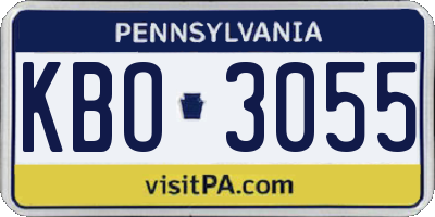 PA license plate KBO3055