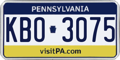 PA license plate KBO3075