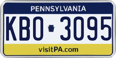 PA license plate KBO3095