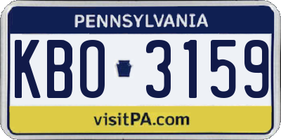 PA license plate KBO3159