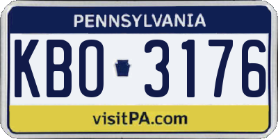 PA license plate KBO3176