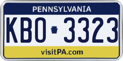 PA license plate KBO3323