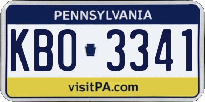 PA license plate KBO3341