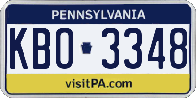 PA license plate KBO3348