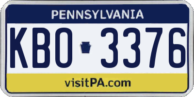 PA license plate KBO3376