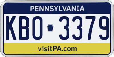 PA license plate KBO3379