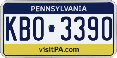 PA license plate KBO3390