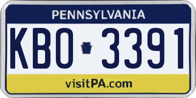 PA license plate KBO3391