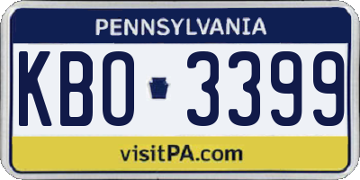 PA license plate KBO3399