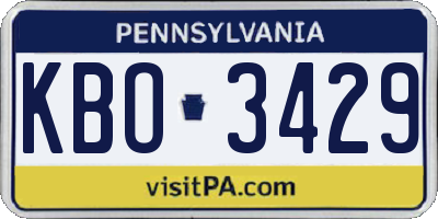 PA license plate KBO3429