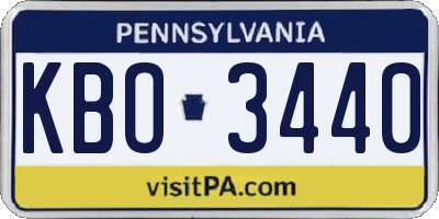 PA license plate KBO3440