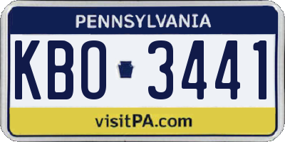 PA license plate KBO3441