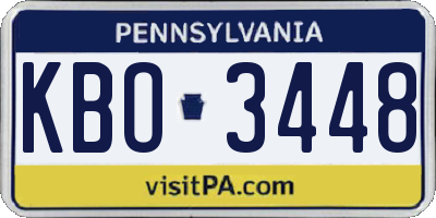 PA license plate KBO3448